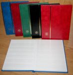 Leuchtturm zásobník na známky BASIC - A4, 32 stran, bílé listy, pergamenové pásky | červený, modrý, zelený, černý