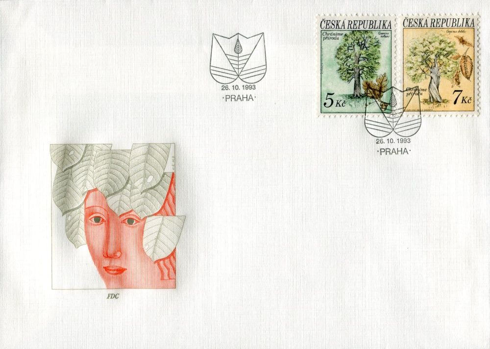 Česká pošta (1993) FDC 23 - 25 - Ochrana přírody - Stromy (2)