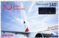 (2008) č. 2718 ** - Rakousko - 50 let letecká společnost "Austrian Airlines"