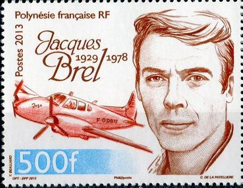 Post France (2013) MiNr. 1228 ** - Fr. Polynesie - 35. výročí smrti - Jacques Brel