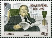 (2013) MiNr. 5595 ** - Francie - 95. výročí narození Jacquese Baumel