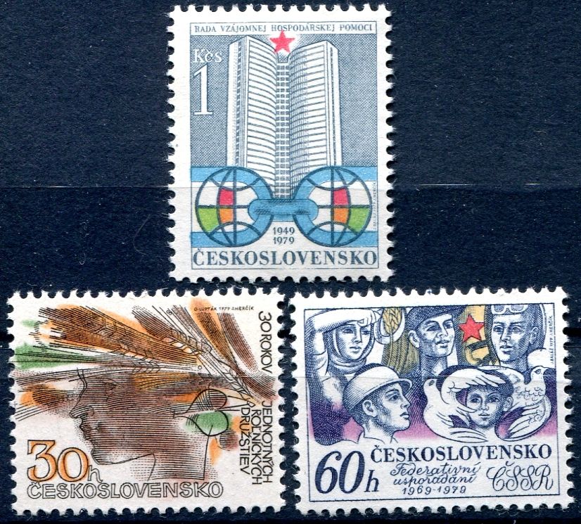 (1979) č. 2356 - 2358 ** - ČSSR - 10 let čs. federace, 30 let RVHP, 30 let JZD