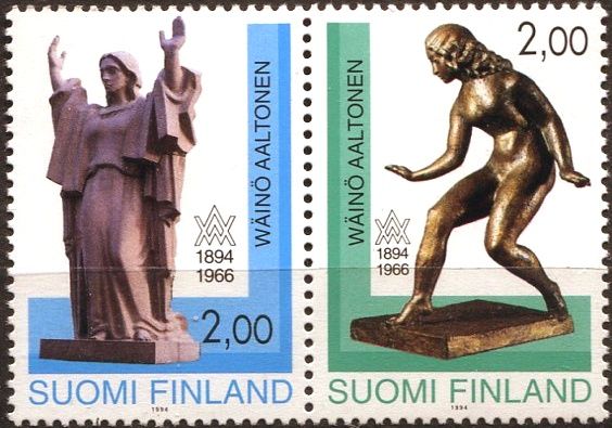(1994) MiNr. 1242 - 1243 ** - Finsko - 100. narozeniny Wäinö Aaltonen