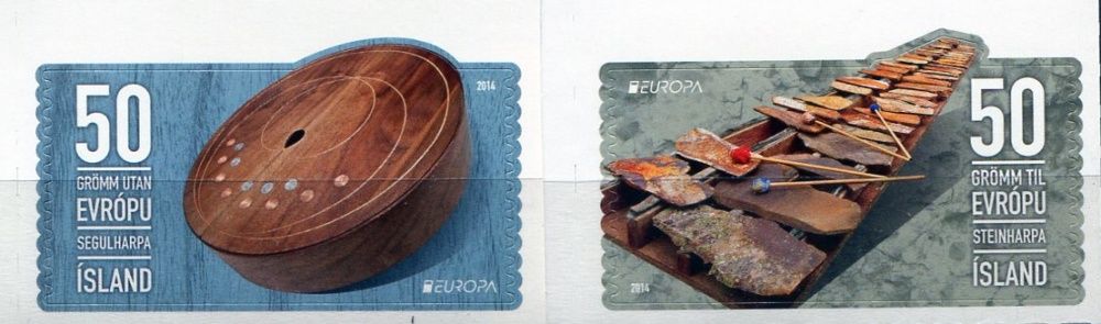 (2014) MiNr. 1424 - 1425 ** - Island - Europa: Nástroje lidové hudby