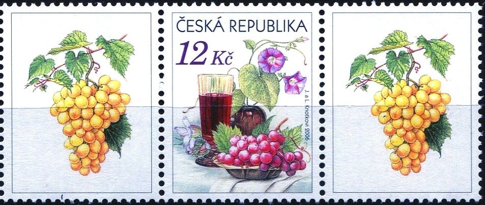 Česká pošta (2006) č. 467 ** - Česká republika - Zátiší s vínem (K1+1+K1)