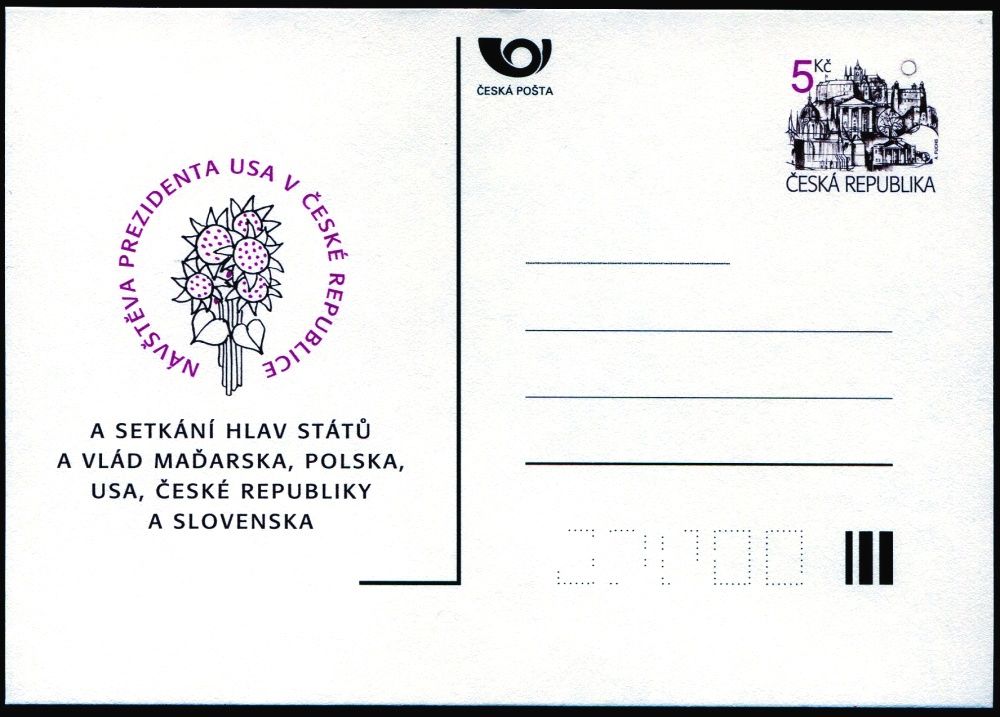 Česká pošta (1994) CDV 4 ** - Návštěva prezidenta USA v ČR