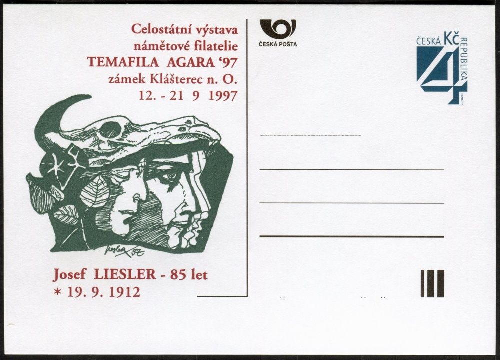 (1997) CDV 22 - P 26 - Celostátní výstava námětové filatelie Temafila AGARA 97