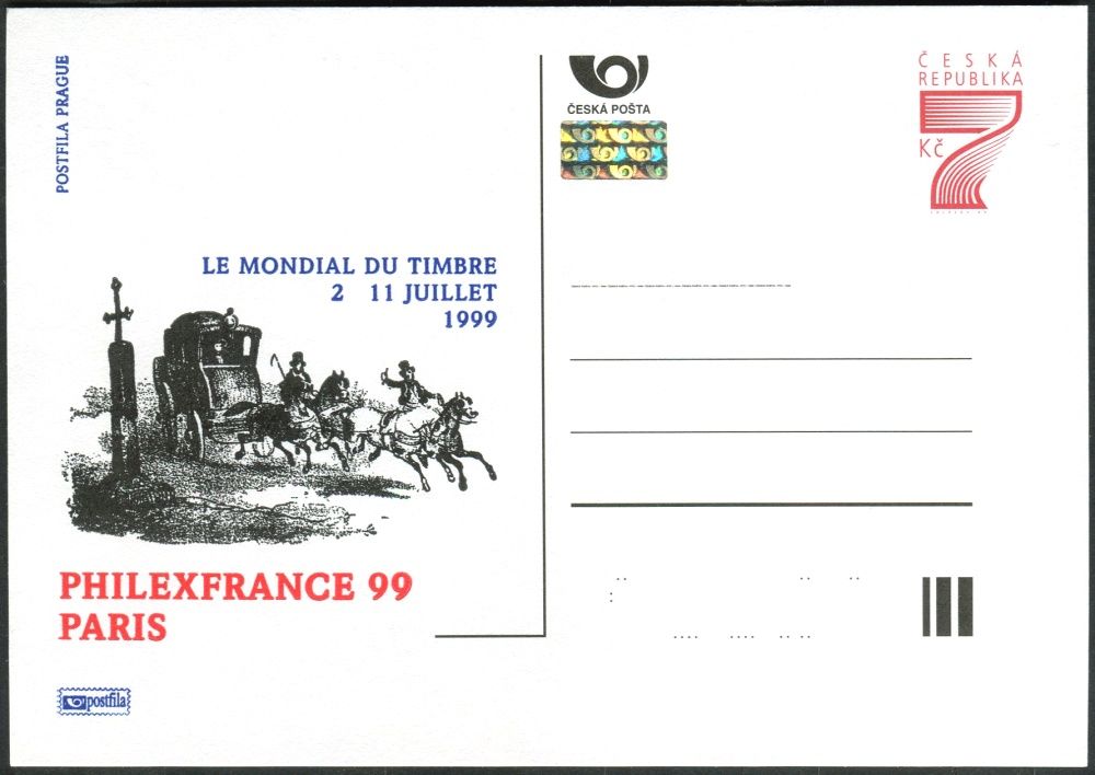 Česká pošta (1999) CDV 41 ** - P 47 - Philexfrance 99 - Paříž