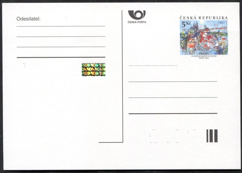Česká pošta (2000) CDV 51 ** - Praha - Evropské město kultury - vada