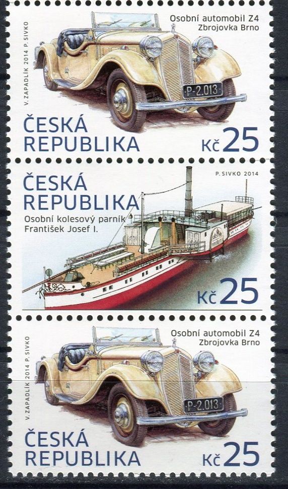 Česká pošta (2014) č. 810 - 811 ** - Česká republika - 3-bl - Historické dopravní prostředky