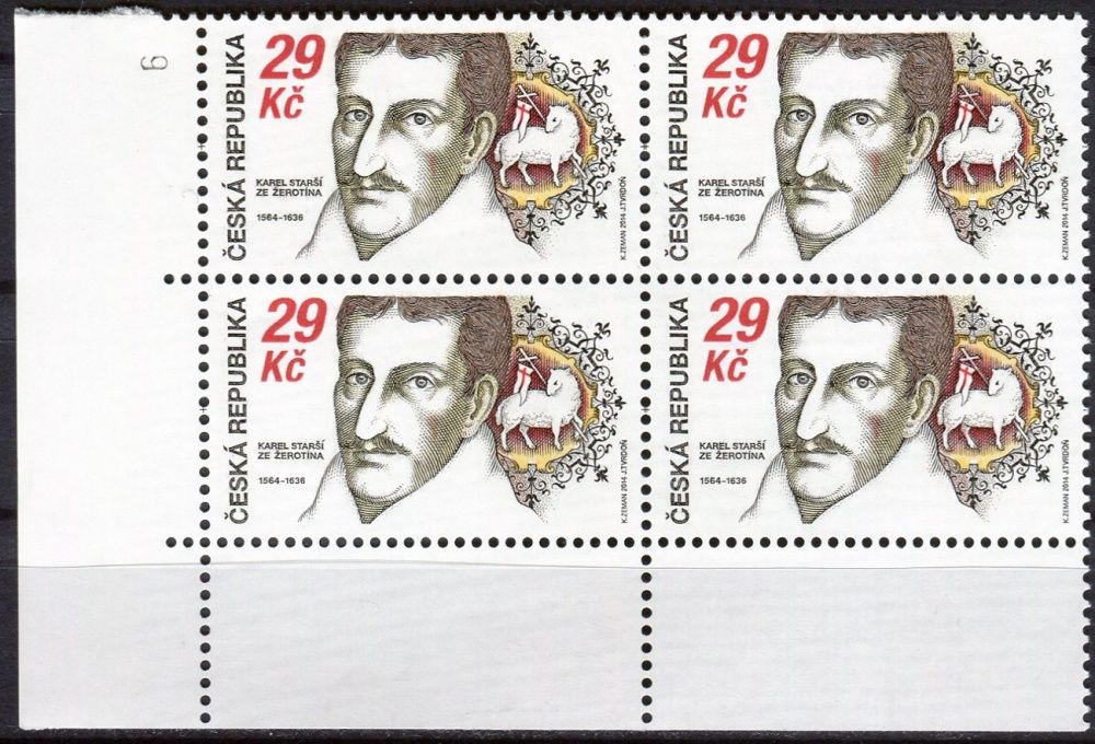 Česká pošta (2014) č. 818 ** - Česká republika - 4-bl - Karel starší za Žerotína