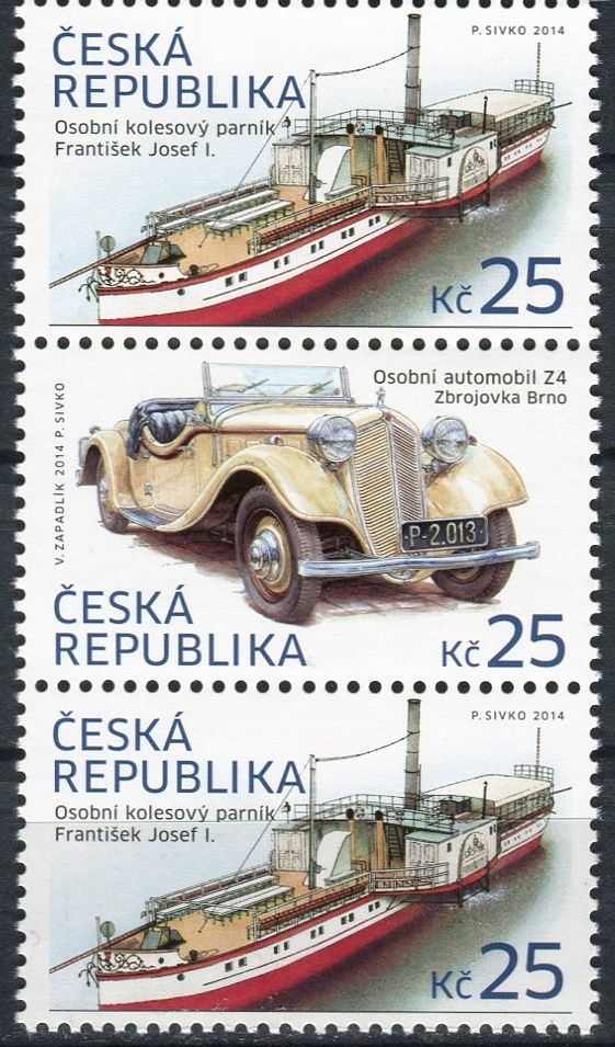 Česká pošta (2014) č. 810 - 811 ** - Česká republika - 3-bl - Historické dopravní prostředky