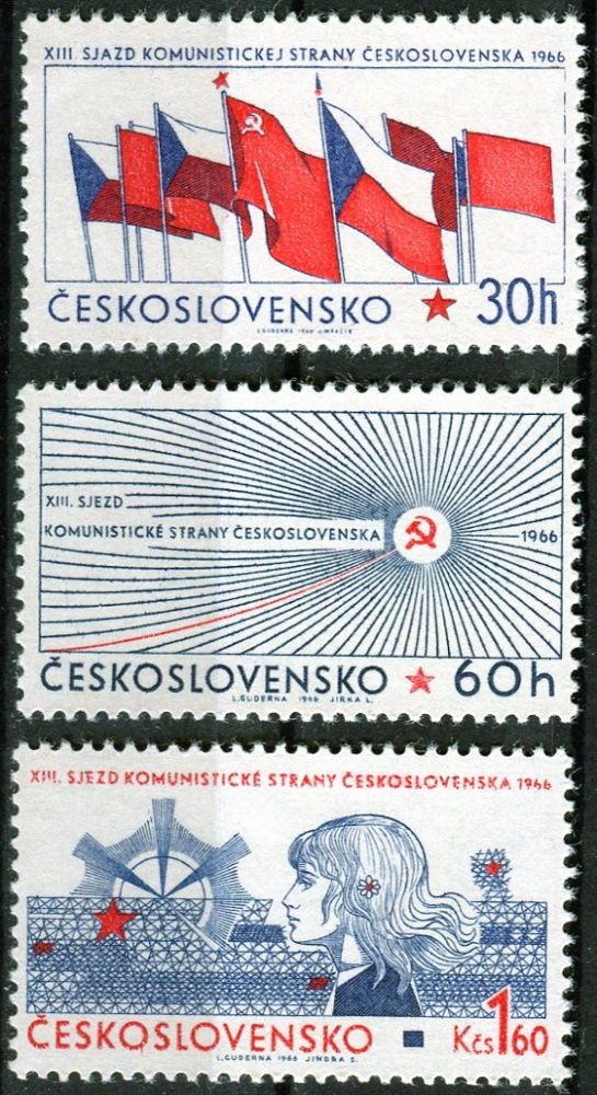 (1966) č. 1532 - 1534  ** - ČSSR - XIII. sjezd KSČ