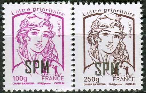 (2014) MiNr. 1194 - 1195 ** - Saint Pierre a Miquelon - Marianne (Ciappa und Kawena)