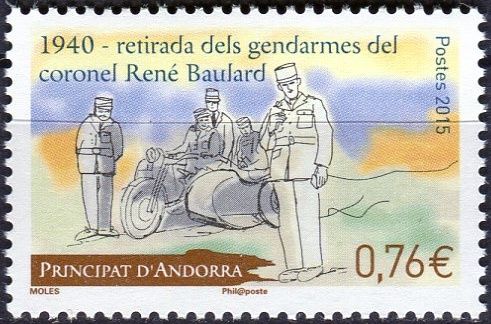 (2015) MiNr. 787 ** - Andora (Fr.) - 75. výročí odchodu francouzských policejních sil z Andory