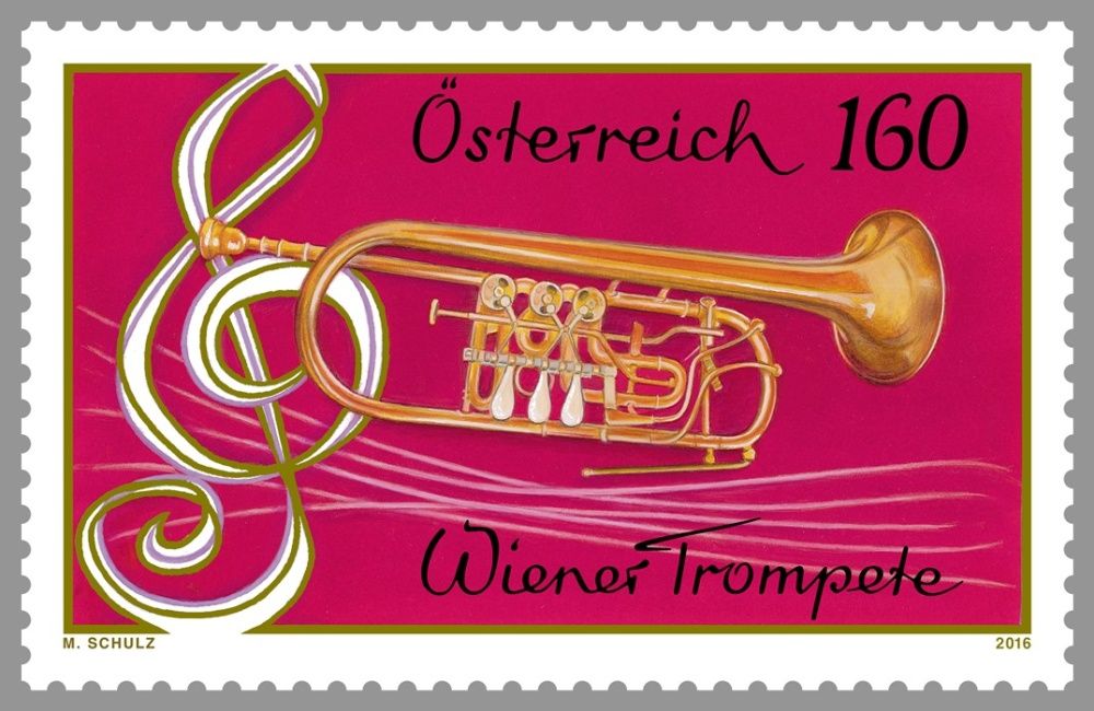 (2016) MiNr. 3247 ** - Rakousko - Hudební nástroje (VI) - Vídeňská trubka