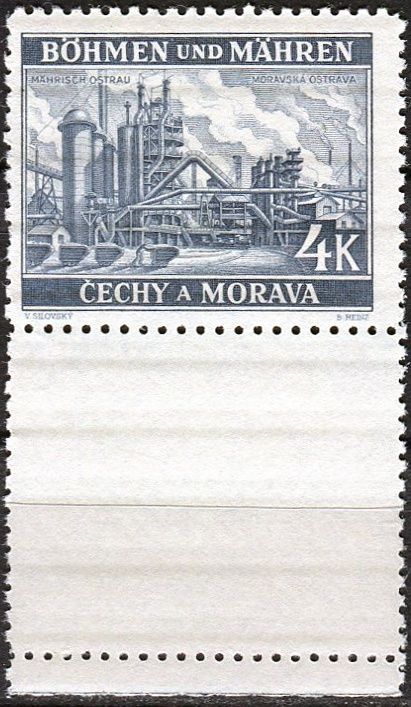 Protektorát Čechy a Morava (1939) č. 37a ** - B.u.M. - Krajiny, hrady a města - Ostrava KD