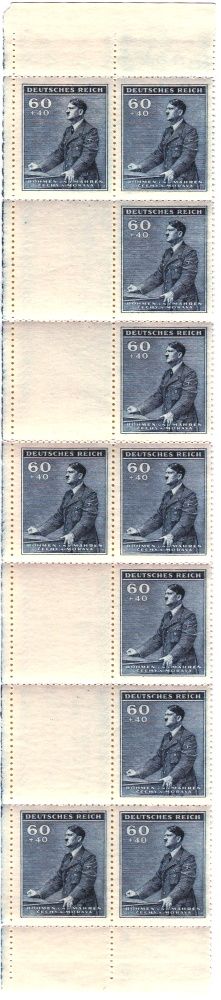 (1942) č. 75 ** - B.ü.M. - 53. narozeniny A. Hitlera - 10 známek + 4 K