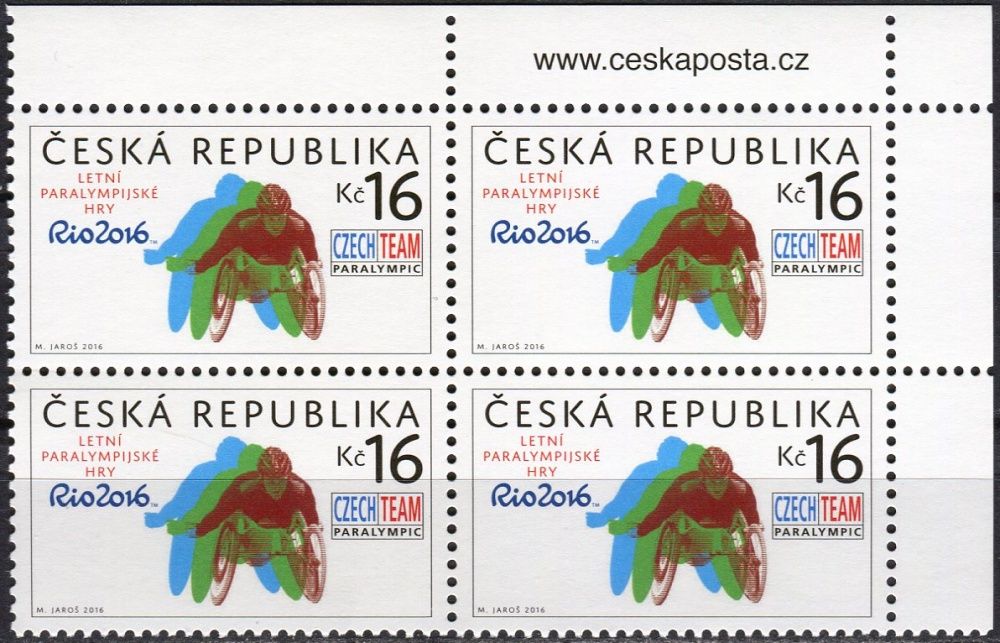 Česká pošta (2016) č. 892 ** - Česká republika - 4-bl - Letní paralympijské hry
