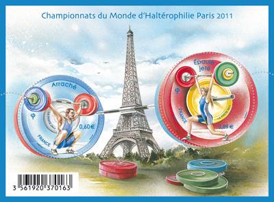 (2011) MiNr.. 5189 - 5190 ** - Francie - BLOCK 162 - známky: Mistrovství světa ve vzpírání