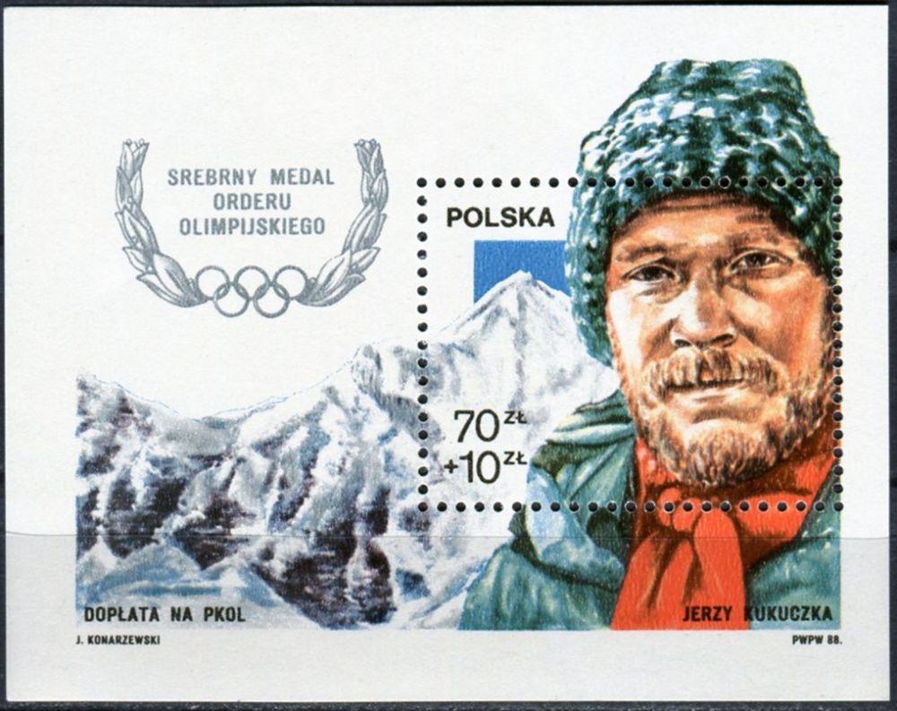 (1988) MiNr. 3155 ** - Polsko - BLOCK 106 - Olympijské stříbro Jerzy Kukuczka