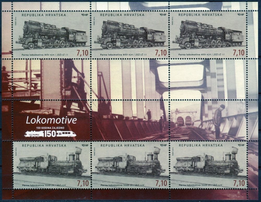(2012) MiNr. 1054 - 1055 **- Chorvatsko - PL - parní lokomotivy