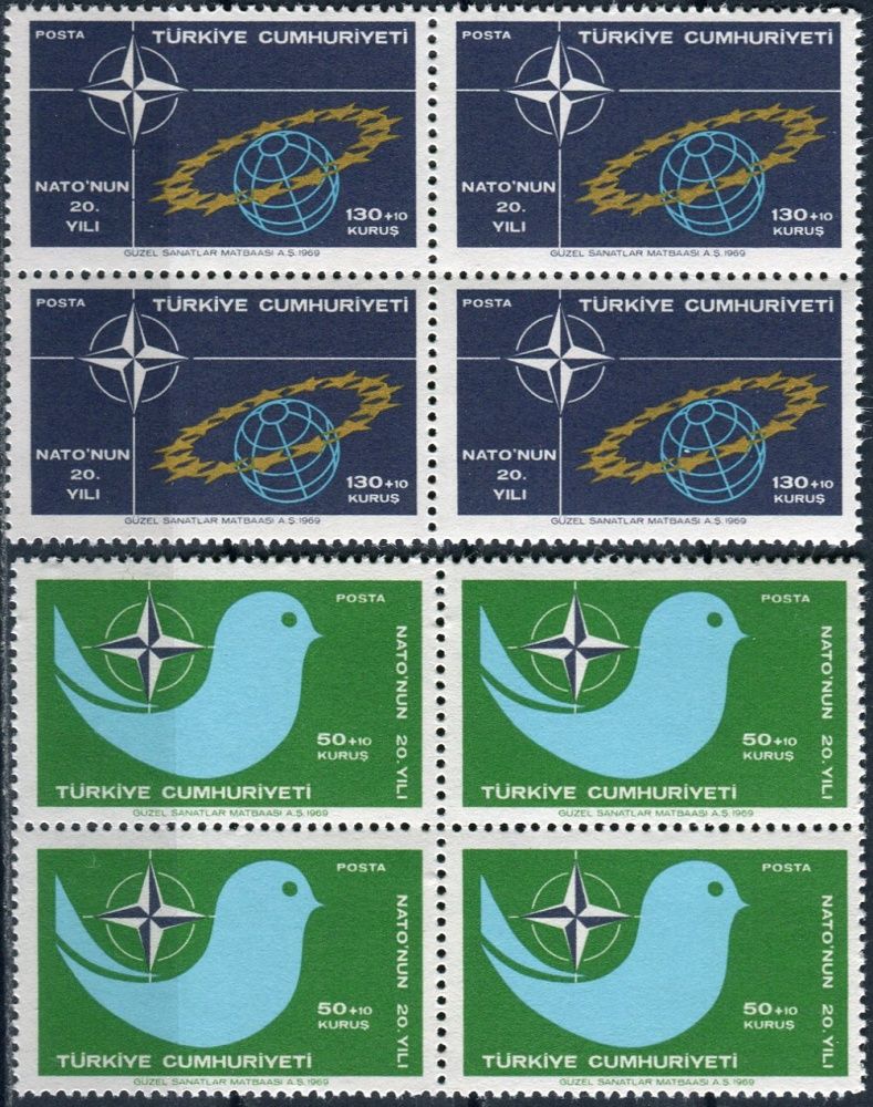 (1969) MiNr. 2120 - 2121 ** - Turecko - 4-bl - 20 let Organizace severoatlantické smlouvy (NATO)