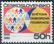 (1985) č. 2706 ** - ČSSR - 40. výročí světové odborové federace