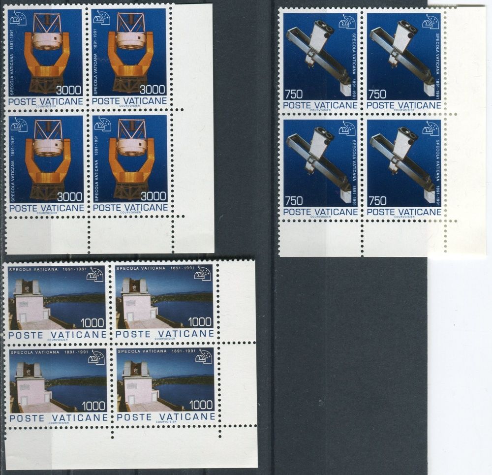 (1991) MiNr. 1040 - 1042 ** - Vatikán - 4-bl - 100 let Vatikánská observatoř