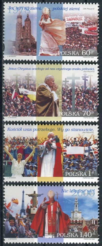 Poczta Polska (1999) MiNr. 3768 - 3771 ** - Polsko - Návštěva papeže Jana Pavla II v Polsku.