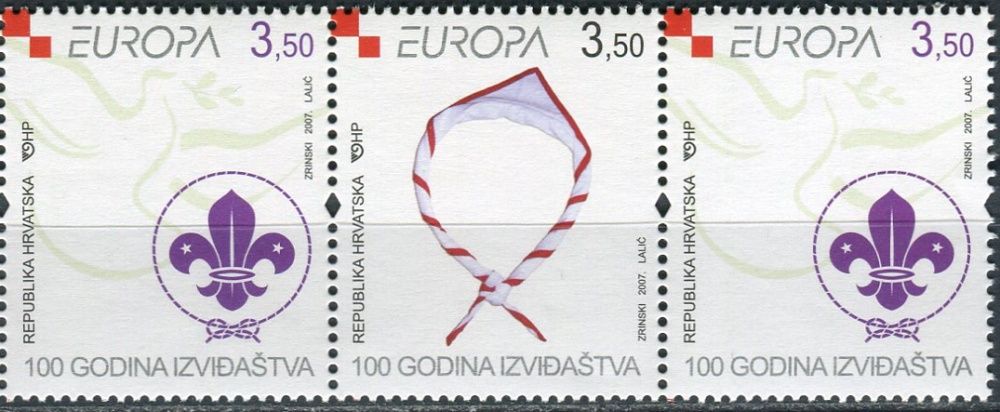 (2007) MiNr. 805 - 806 **- Chorvatsko - 3-bl - Europa: Skaut