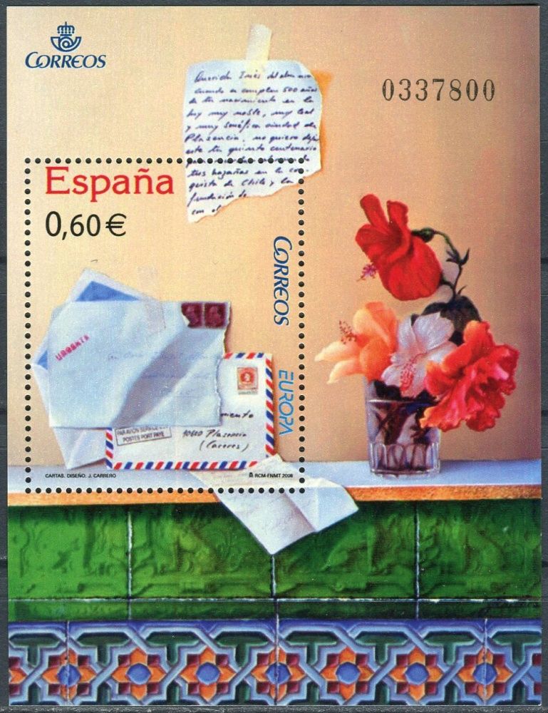 (2008) MiNr. 4317 ** - Španělsko - BLOCK 166 - Europa: Dopis