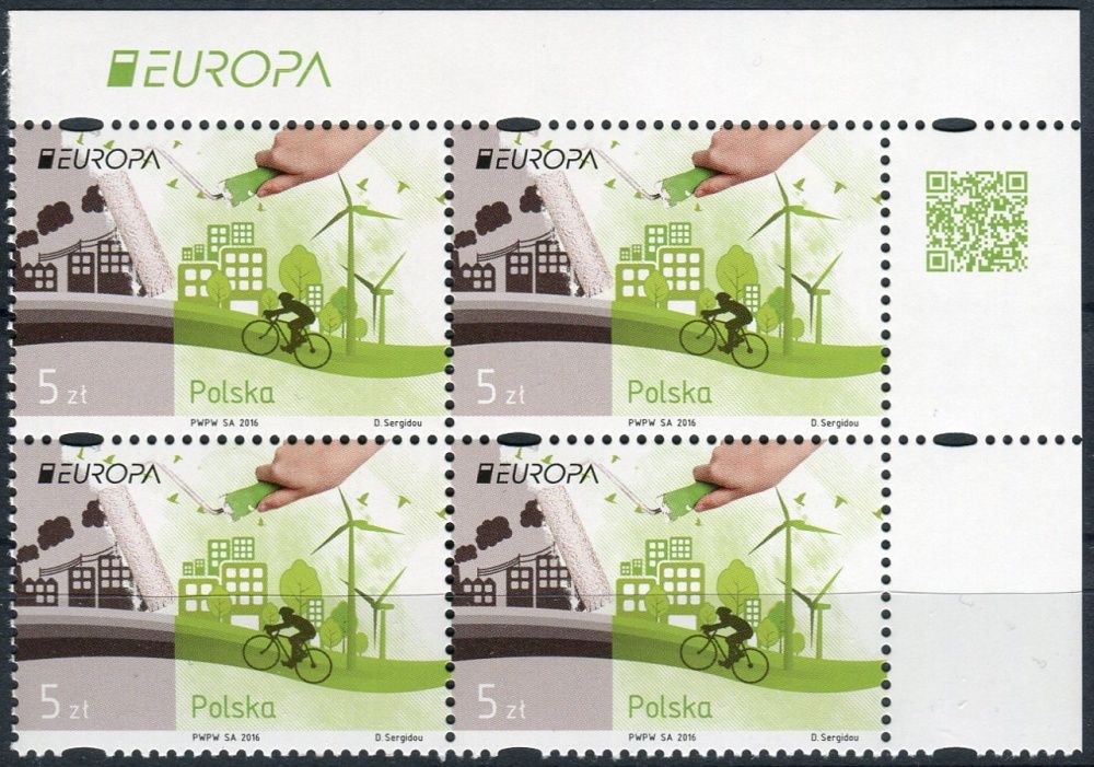 (2016) MiNr. 4831 ** - 4 x 5 Zl - Polsko - 4-bl - Europa: Šetrnost vůči životnímu prostředí