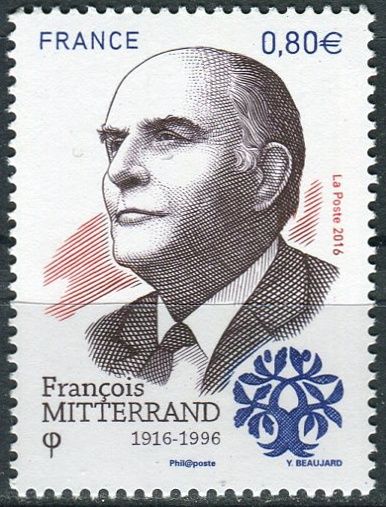 (2016) MiNr. 6598 ** - € 0,80 - Francie - 100. výročí narození François Mitterrand