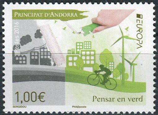 (2016) MiNr. 804 **- € 1,00 - Andora (Fr.) -  Europa: Šetrnost vůči životnímu prostředí 