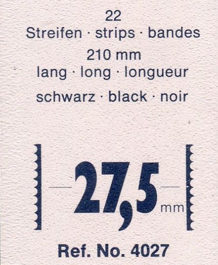 Hawidky černé, pásky 210 x 27,5 mm, 22 ks - schaufix - vkládací