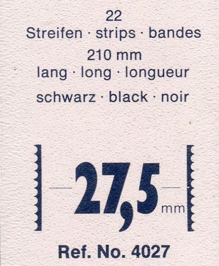 Hawidky černé, pásky 210 x 27,5 mm, 22 ks - schaufix - vkládací