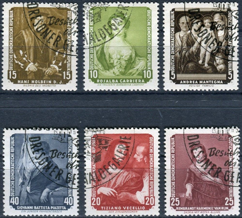 (1957) MiNr. 586 - 591 - O - DDR - obrazy v galerii Dresden
