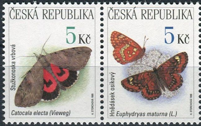 (1999) č. 211-212 ** - ČR - 2-bl - Ochrana přírody ptáci, motýli - S+H