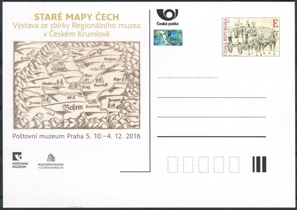 Česká pošta (2016) CDV 130 ** - PM 114 - Staré mapy Čech