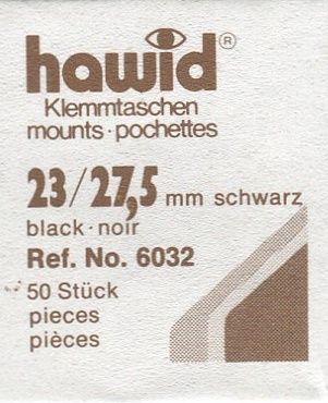 Hawidky černé, přířez 23 x 27,5 mm, 50 ks - klemmtaschen