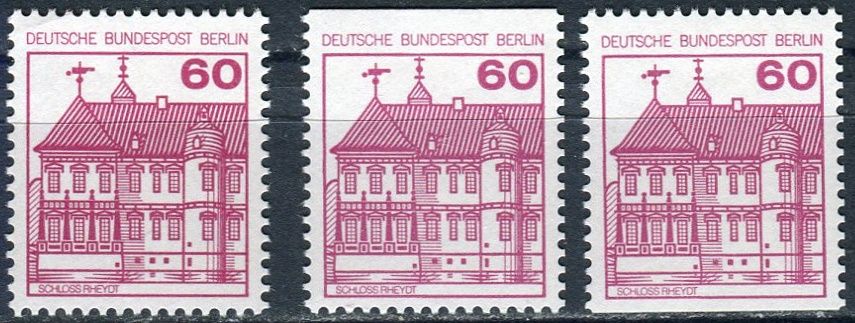 Deutsche Bundespost Berlin (1979) MiNr. 611 A; C; D; ** - Berlín - západní - Poštovní známka: Zámky (III)