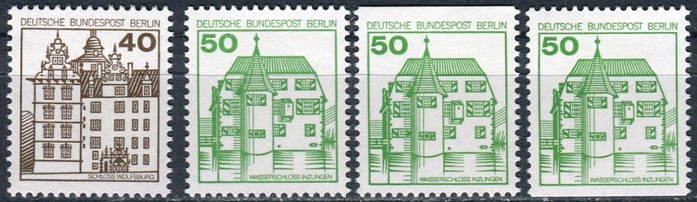 Deutsche Bundespost Berlin (1980) MiNr. 614 - 615 A; C; D; ** - Berlín - západní - Zámky (IV)