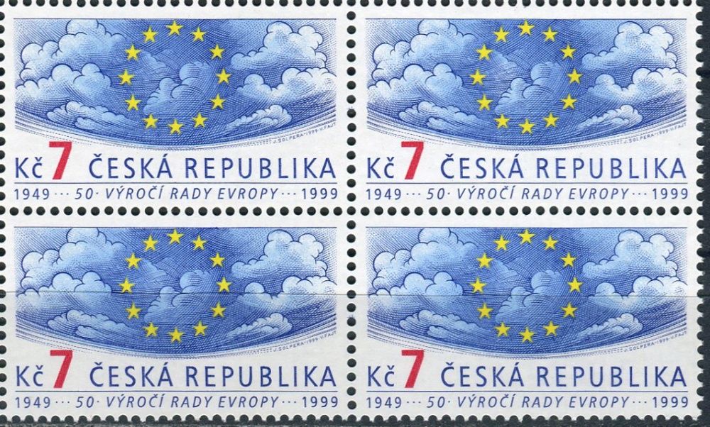 (1999) č. 214 ** - ČR - 4-bl - Rada Evropy 50. výročí založení