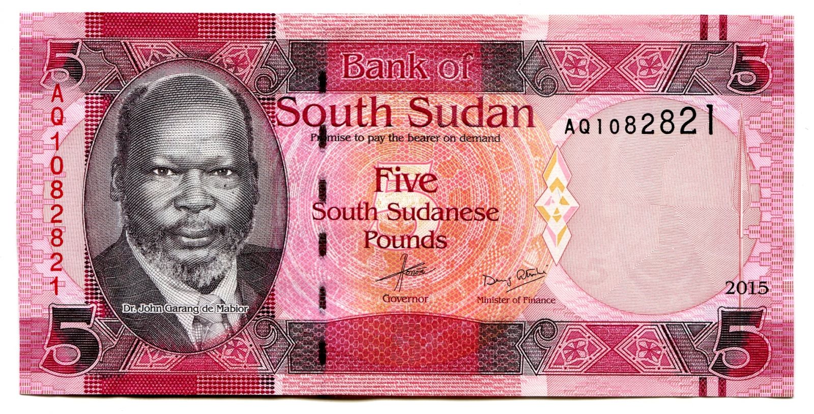 Jižní Sudán - (P 11) 5 POUNDs (2015) - UNC