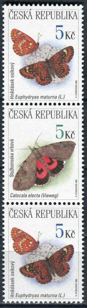 (1999) č. 211-212 ** - ČR - 3-bl - Ochrana přírody ptáci, motýli 