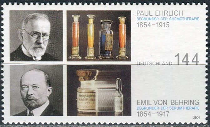 (2004) MiNr. 2389 ** - Německo - 150. narozeniny Pavla Ehrlicha a Emila von Behringa