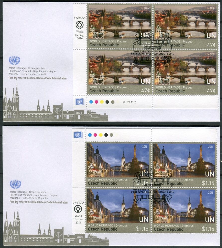 (2016) FDC - MiNr. 1543-1544 ** - OSN New York - 2016 Světové dědictví - ČR - Praha a Olomouc