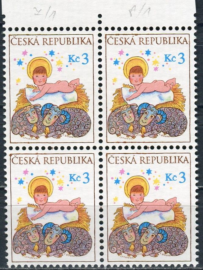 Česká pošta (1999) č. 240 ** - Česká republika - 4-bl - Vánoce - vada 7/1 a 8/1