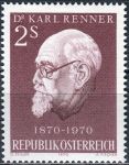 (1970) MiNr. 1351 ** - Rakousko - 100. narozeniny Karla Rennera